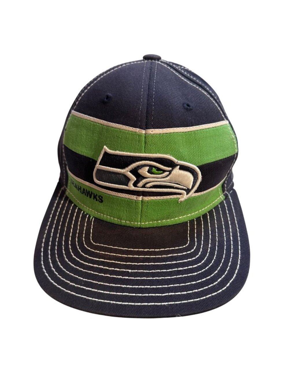 Seattle Seahawks Reebok NFL On-Field L/XL Logo Cap Navy & Green